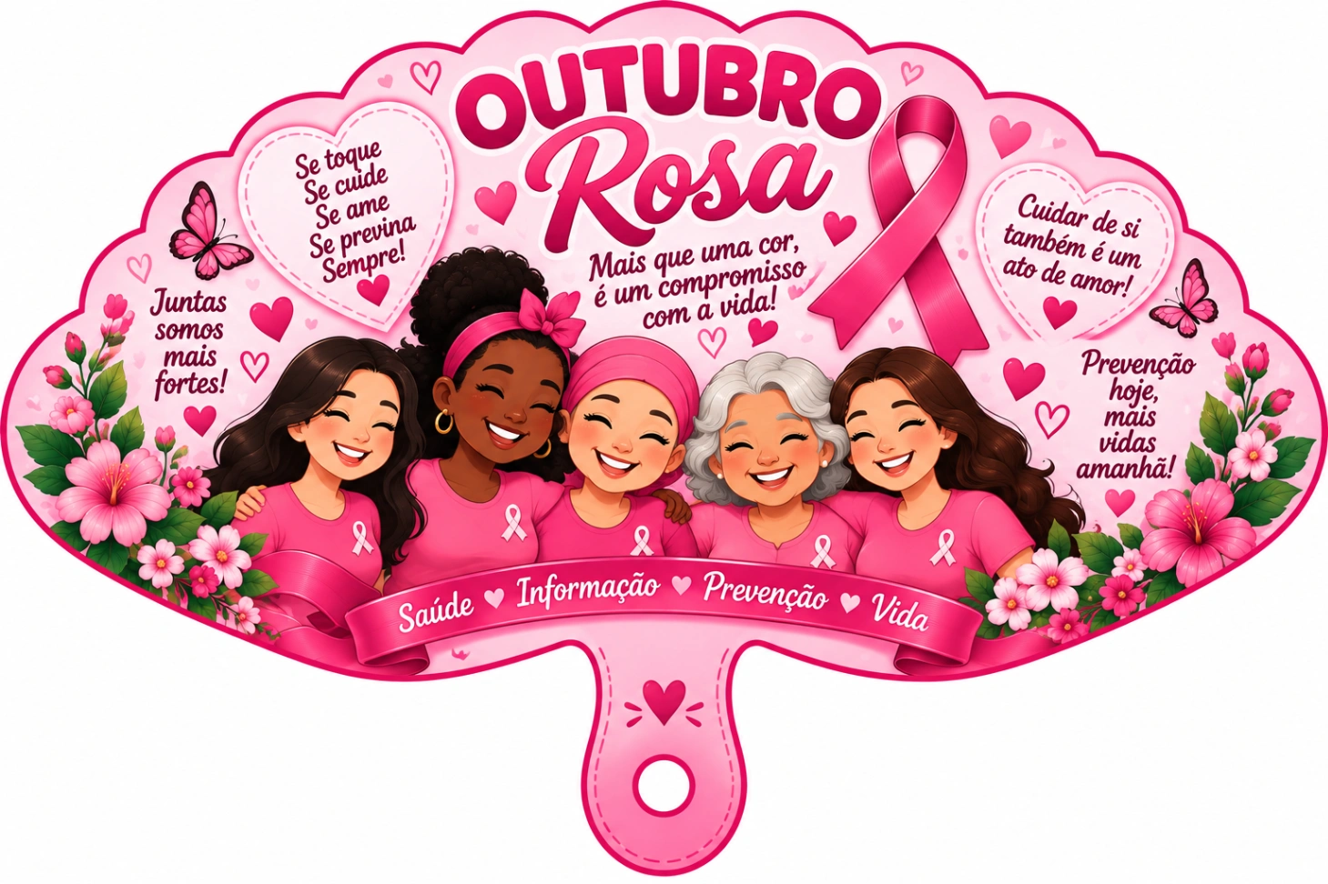 Imagem da galeria 3 de Kit Outubro Rosa com Leque e Painel