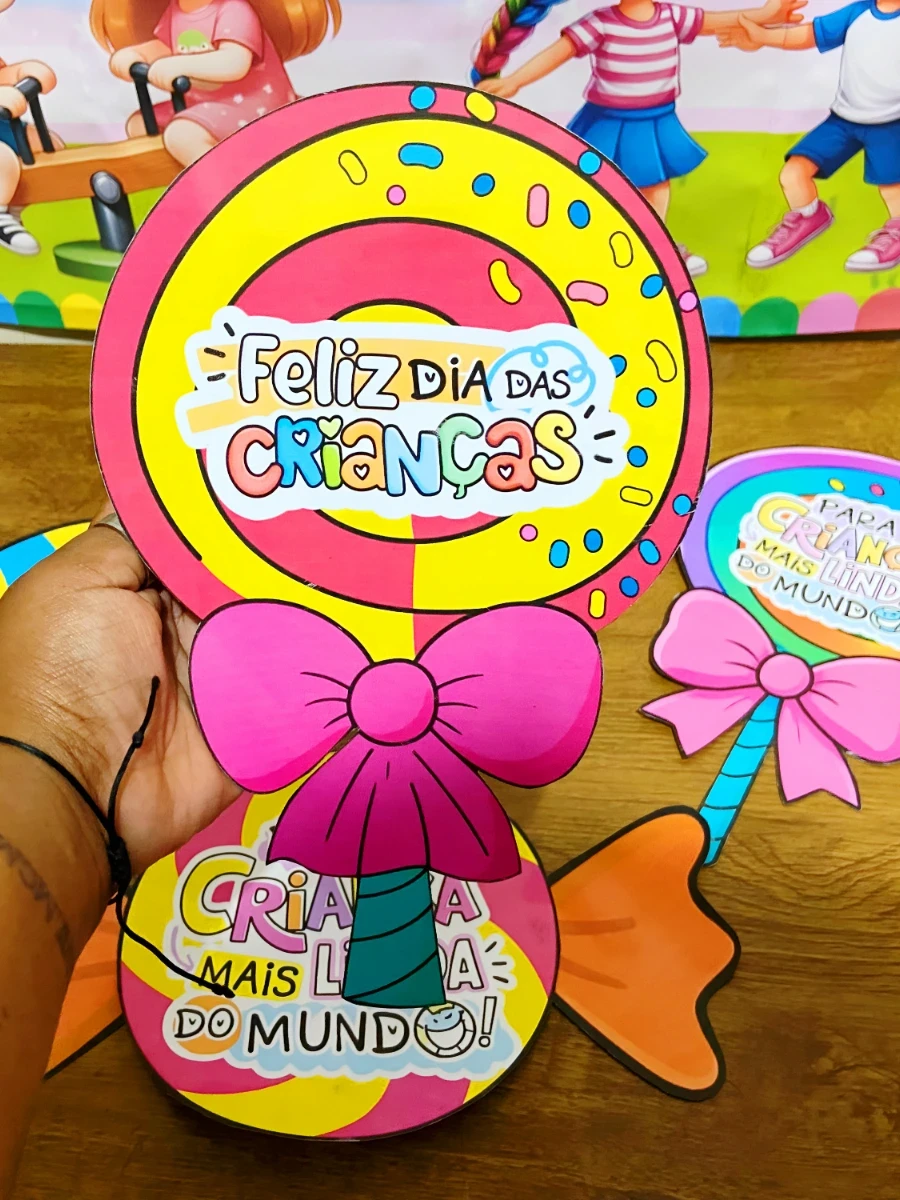 Kit Lembrancinhas Dia das Crianças com Doces – 4 Modelos para Imprimir em PDF