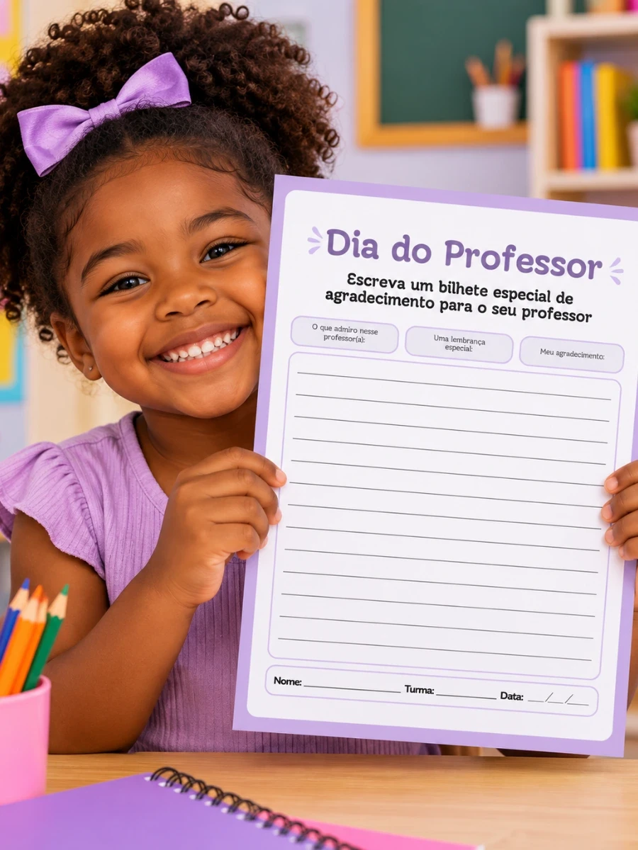 Dia do Professor – Atividade Infantil de Agradecimento