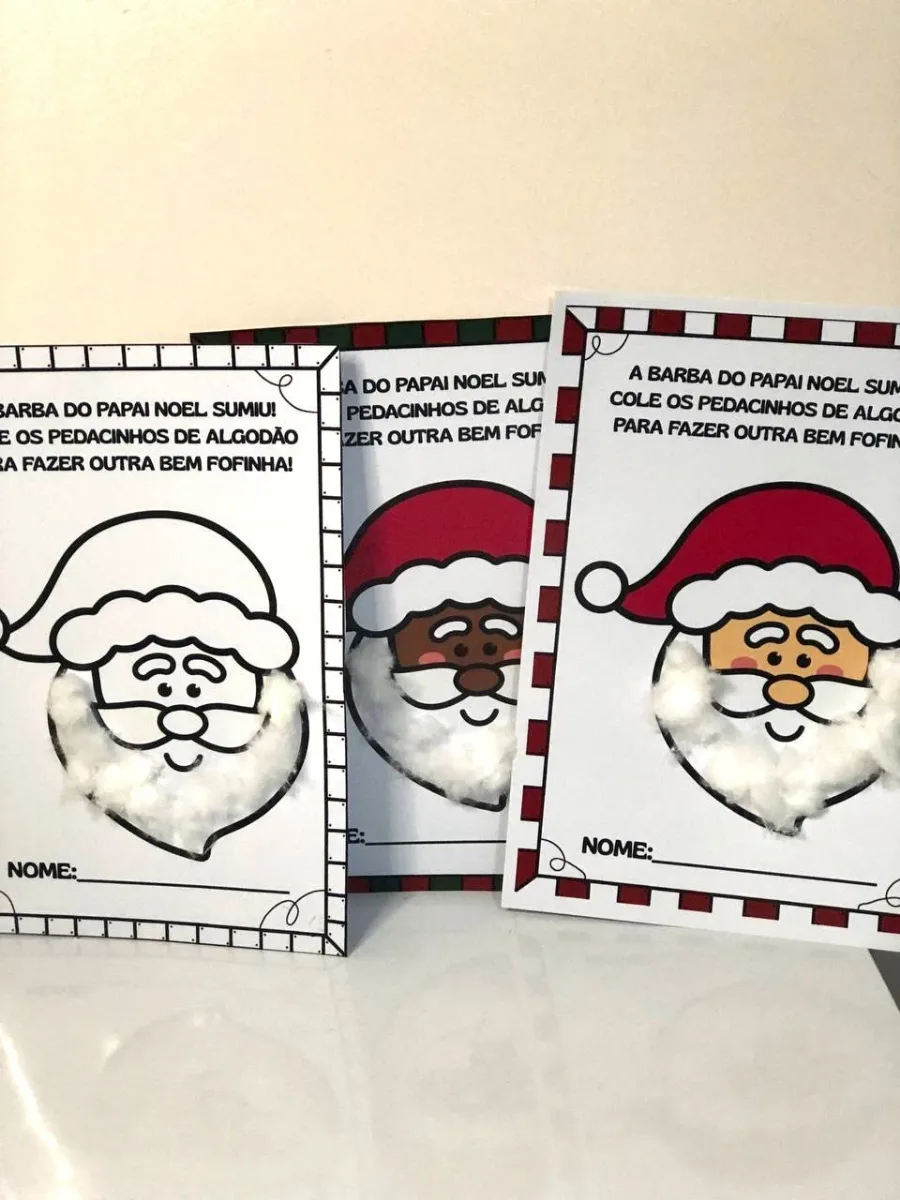 Imagem da galeria 2 de Atividade Natalina Barba do Papai Noel com Algodão para Crianças
