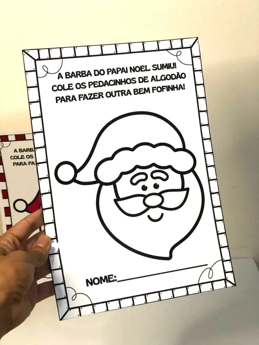Imagem da galeria 3 de Atividade Natalina Barba do Papai Noel com Algodão para Crianças