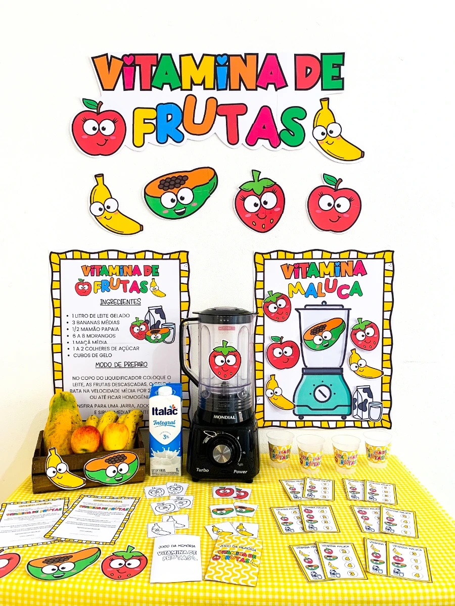 Kit Vitamina de Frutas com Receita Ilustrada