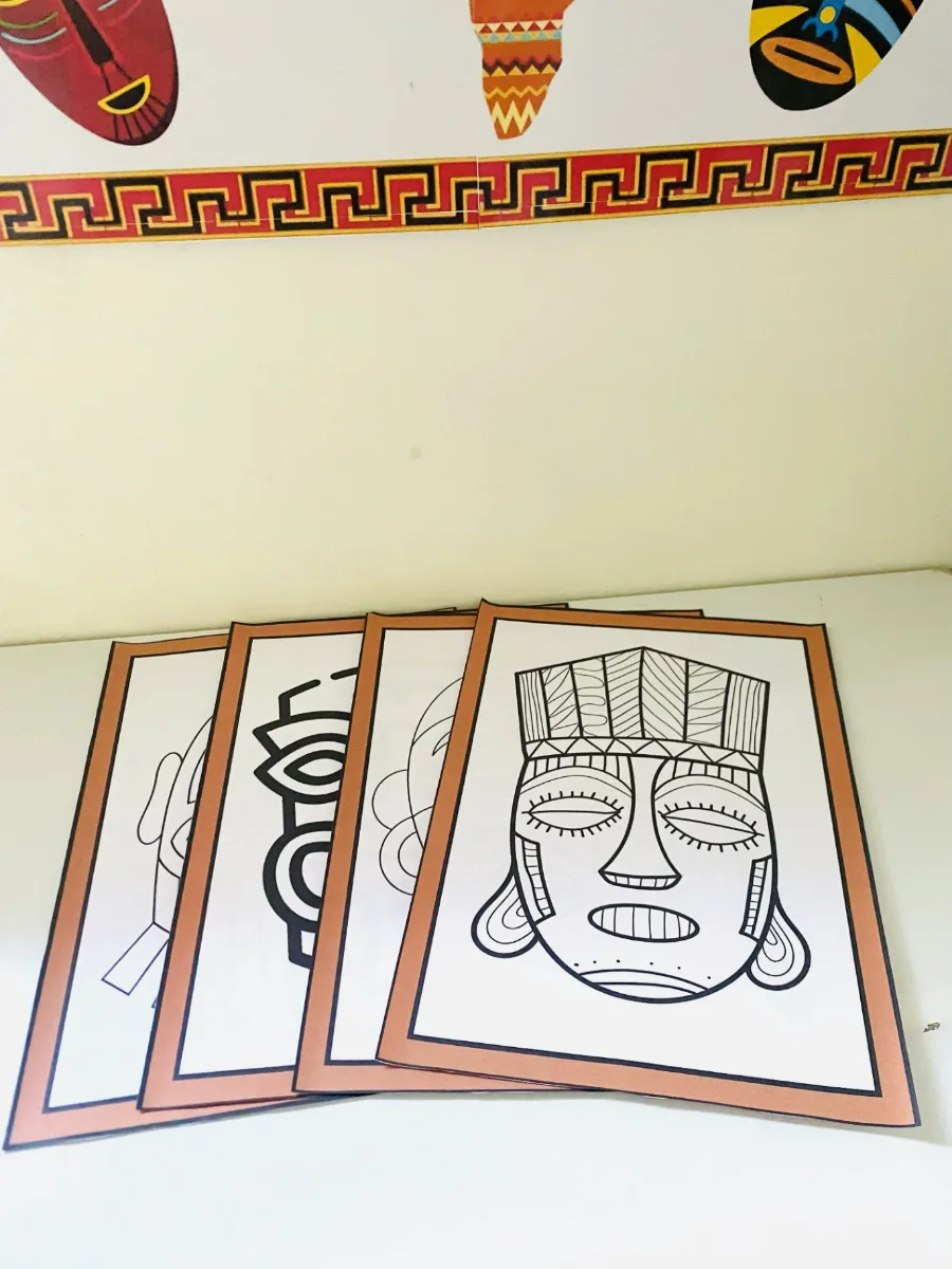 Imagem da galeria 2 de Oficina de Máscaras Africanas para Pintar com Painel Ampliado