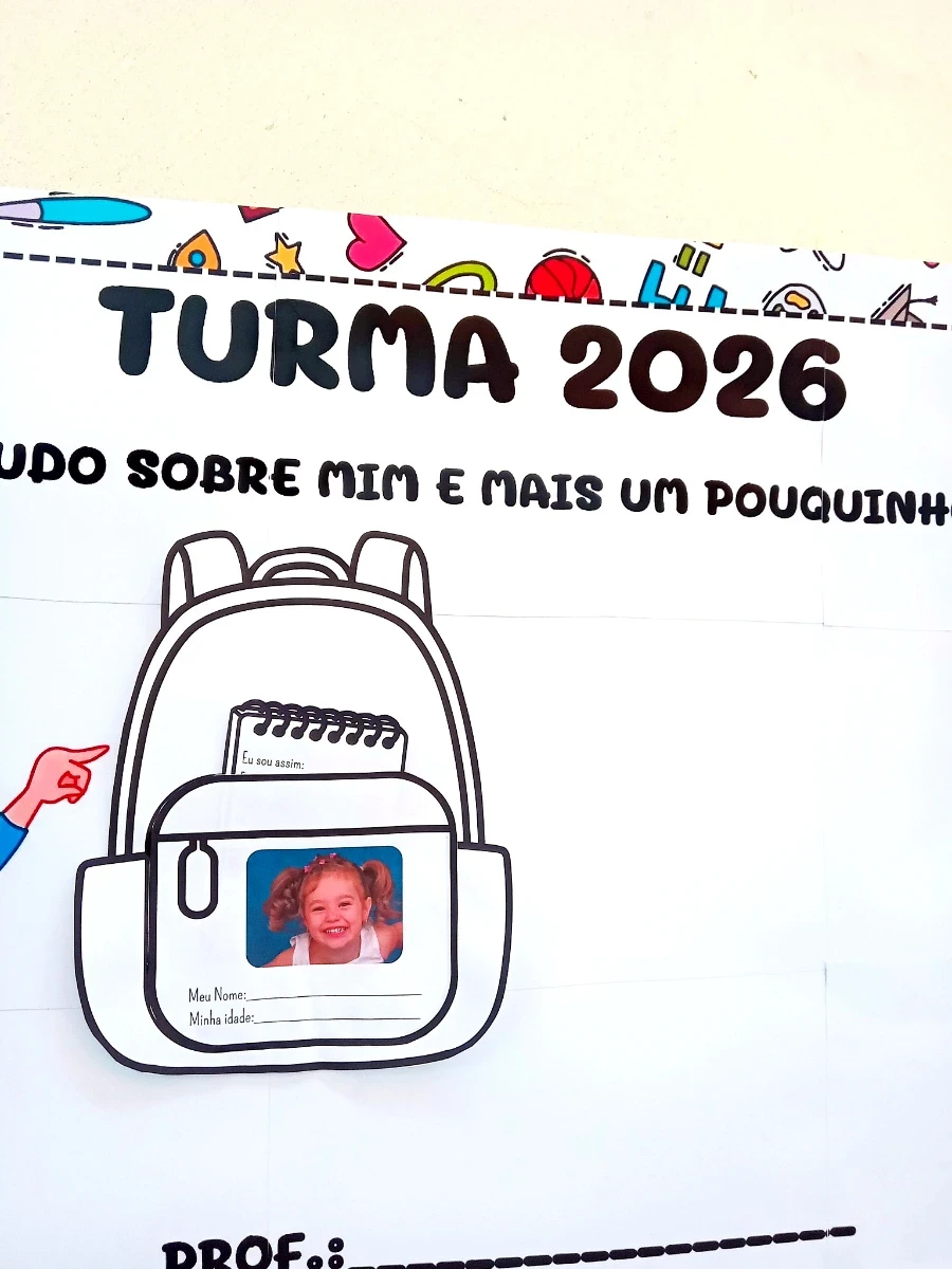 Painel de Volta às Aulas 2026 com Atividade Eu Sou Assim