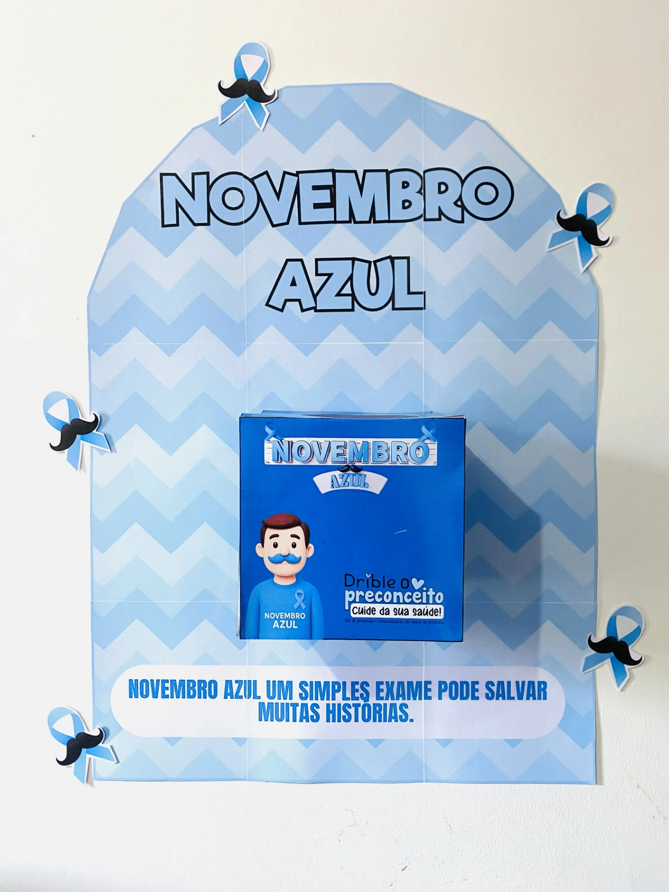 Imagem da galeria 2 de Painel Novembro Azul com Caixa e 24 Fichas de Conscientização