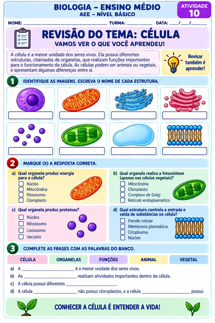 Imagem da galeria 3 de Biologia em Ação: 20 Atividades Adaptadas para o Ensino Médio – AEE
