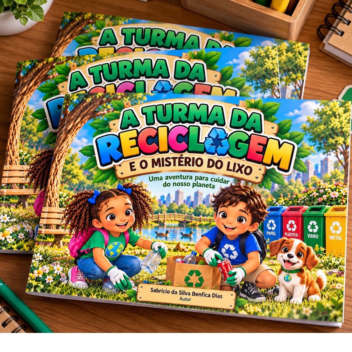 Capa de Livro Infantil Meio Ambiente e Reciclagem – A Turma da Reciclagem