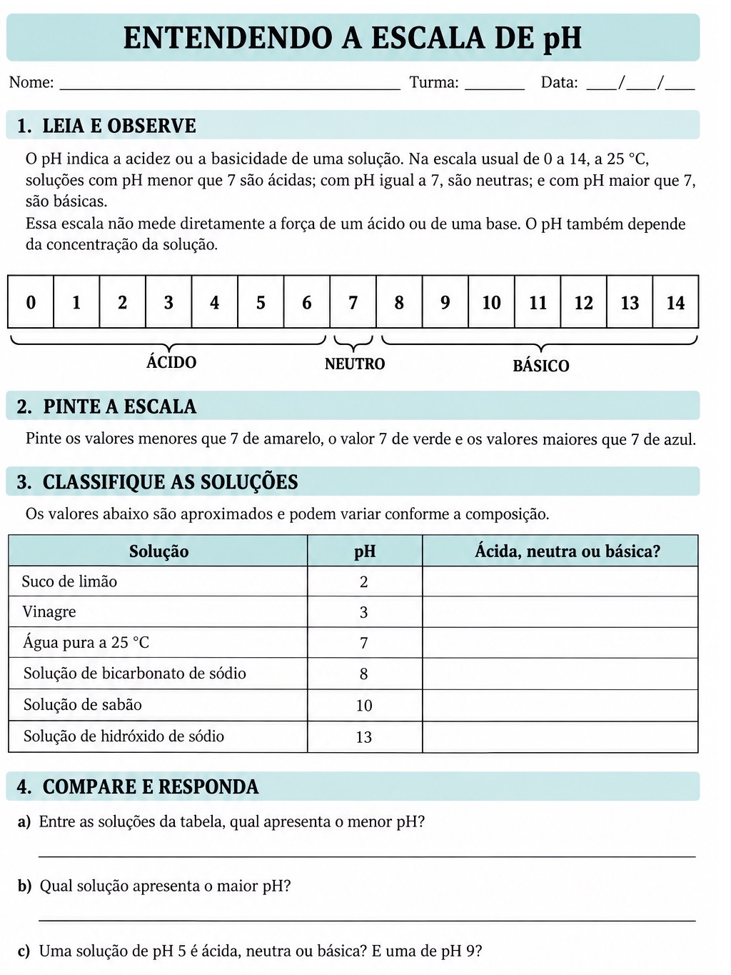 Imagem da galeria 2 de Ácidos e Bases: Atividades de Química para Ensino Médio em PDF