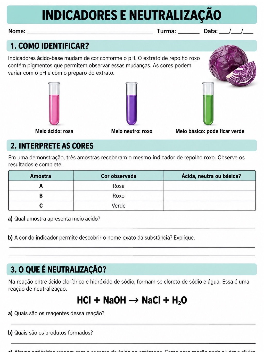 Imagem da galeria 3 de Ácidos e Bases: Atividades de Química para Ensino Médio em PDF