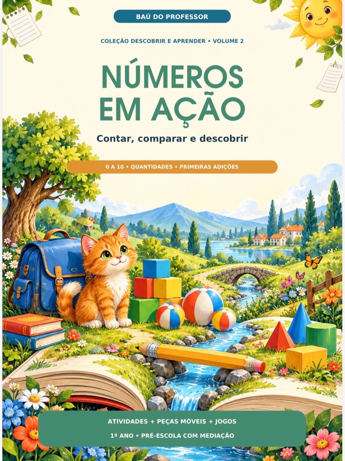 Capa de Atividades de Matemática 1º Ano: Números de 0 a 10 + Jogos