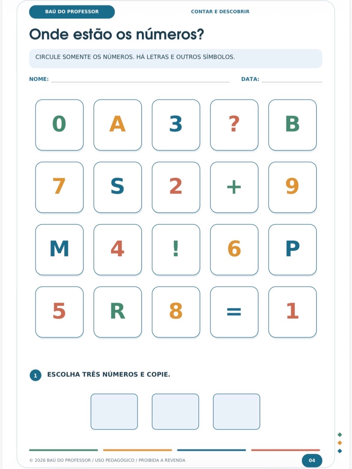 Imagem da galeria 2 de Atividades de Matemática 1º Ano: Números de 0 a 10 + Jogos