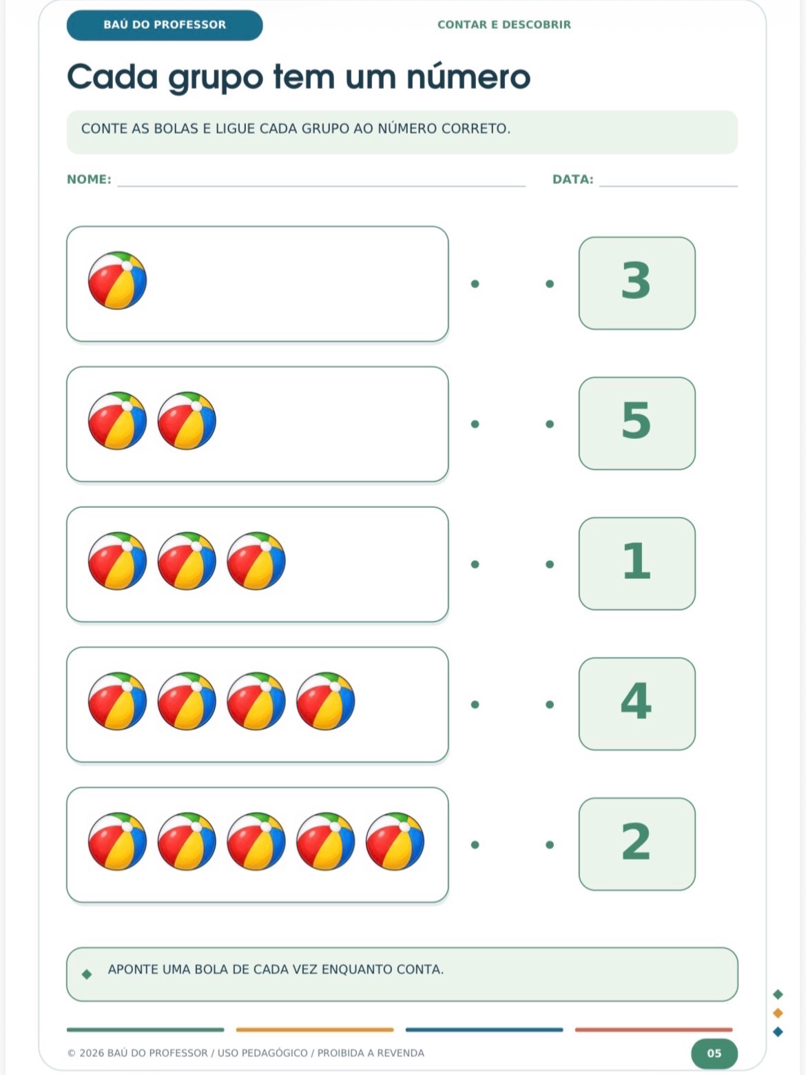 Imagem da galeria 3 de Atividades de Matemática 1º Ano: Números de 0 a 10 + Jogos