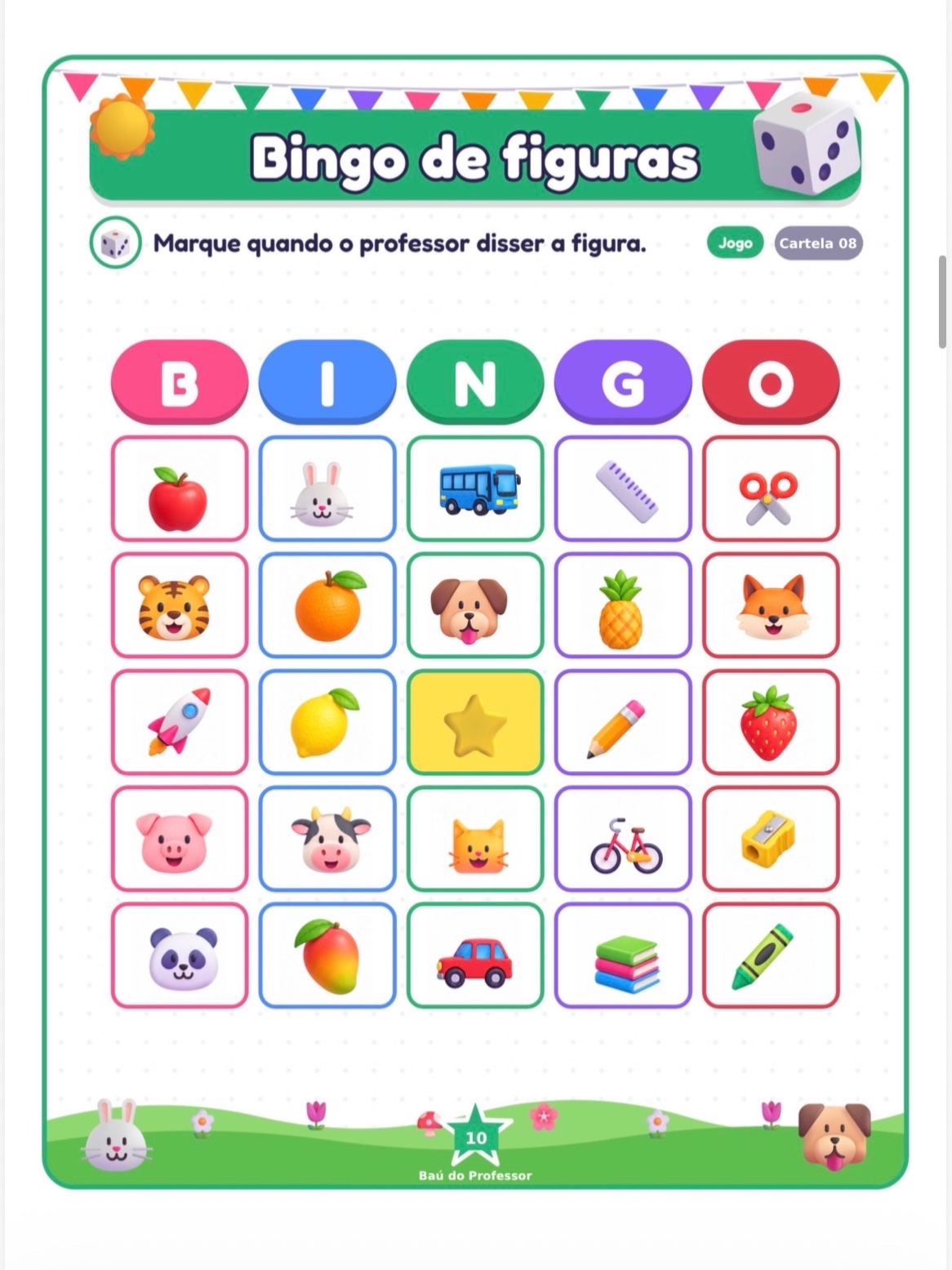 Imagem da galeria 2 de Bingo de Figuras para Imprimir — 20 Cartelas em PDF