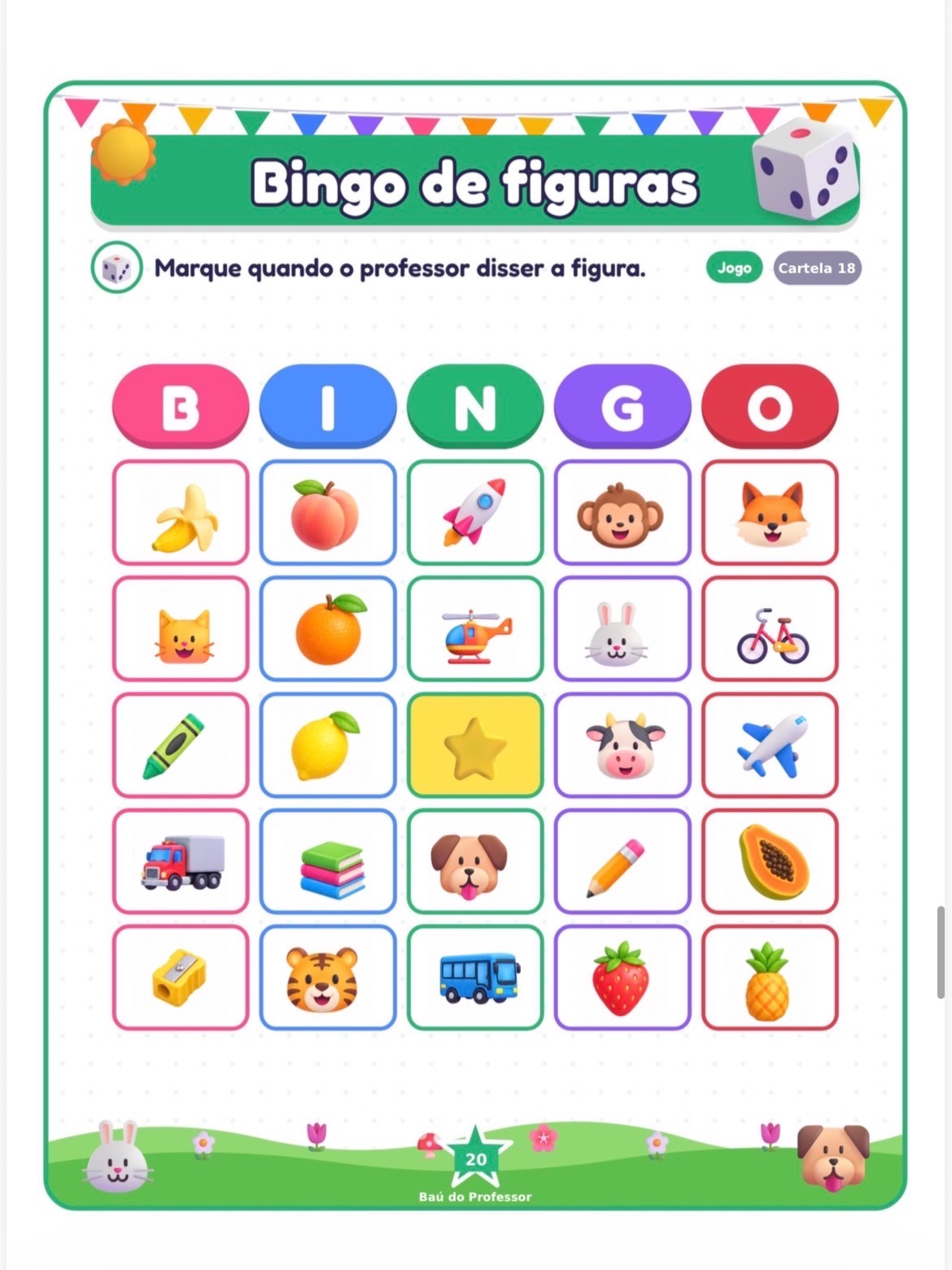Imagem da galeria 3 de Bingo de Figuras para Imprimir — 20 Cartelas em PDF