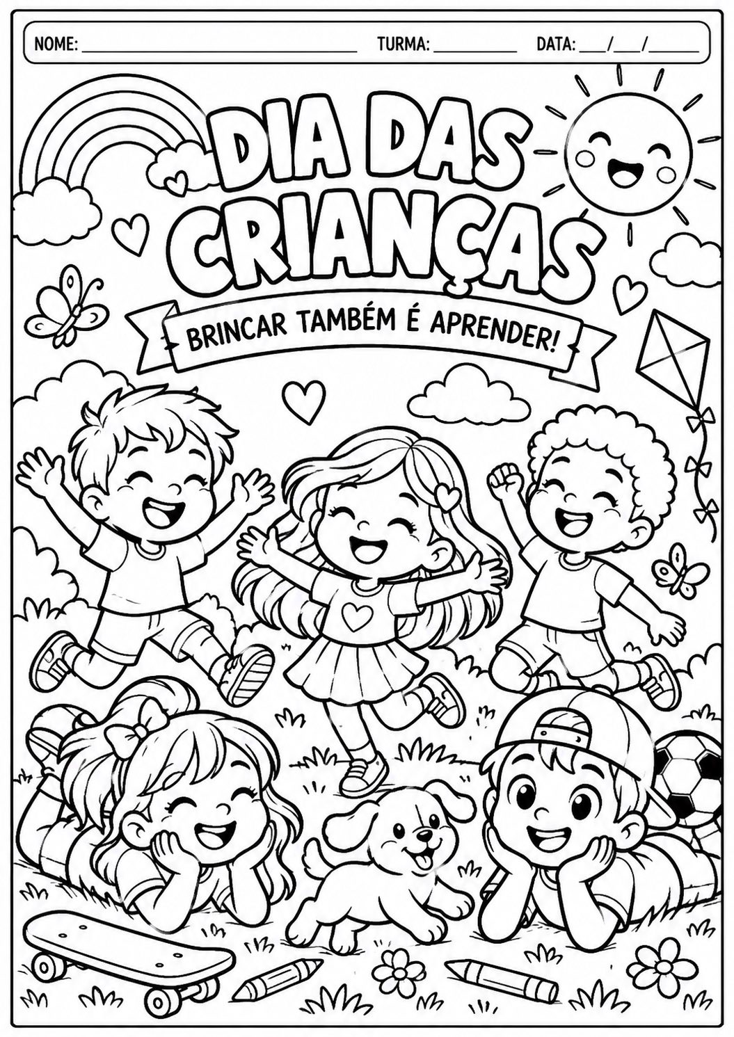 Capa de Atividades para Colorir – 5 Atividades em PDF
