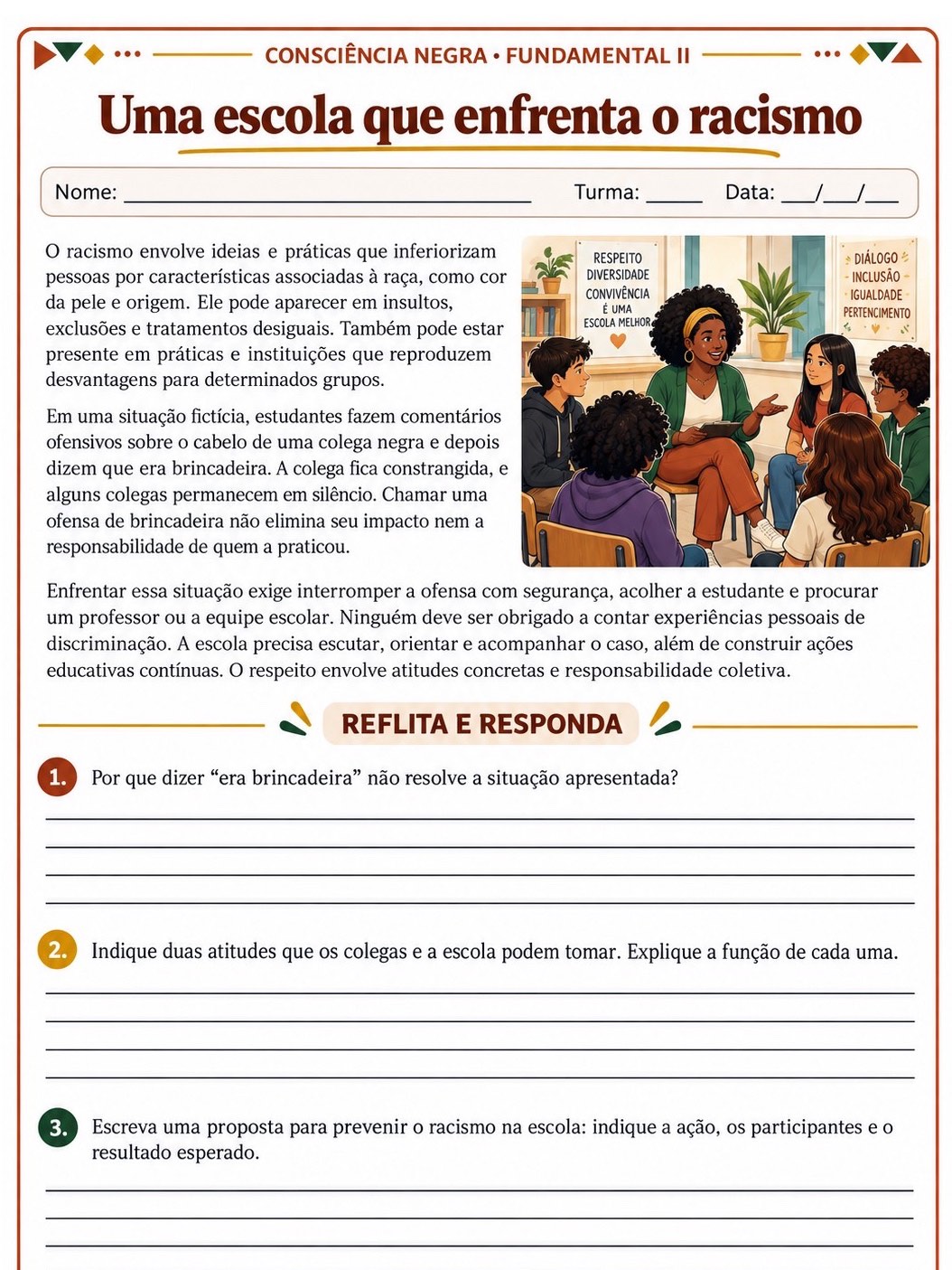 Imagem da galeria 1 de Consciência Negra: 5 Atividades para Fundamental 2 com Textos