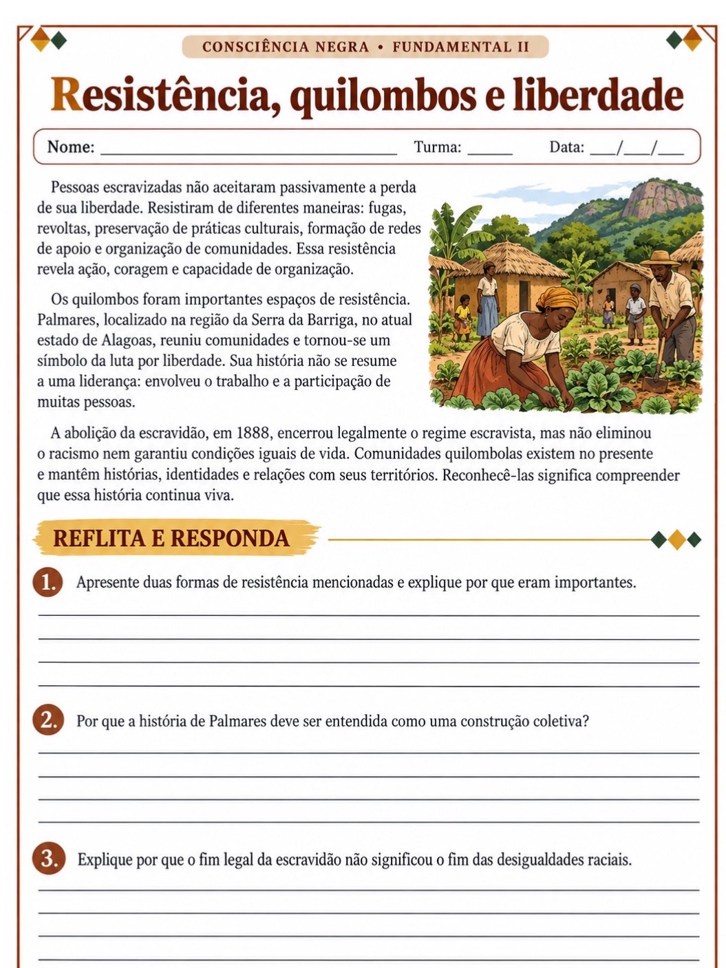Imagem da galeria 3 de Consciência Negra: 5 Atividades para Fundamental 2 com Textos