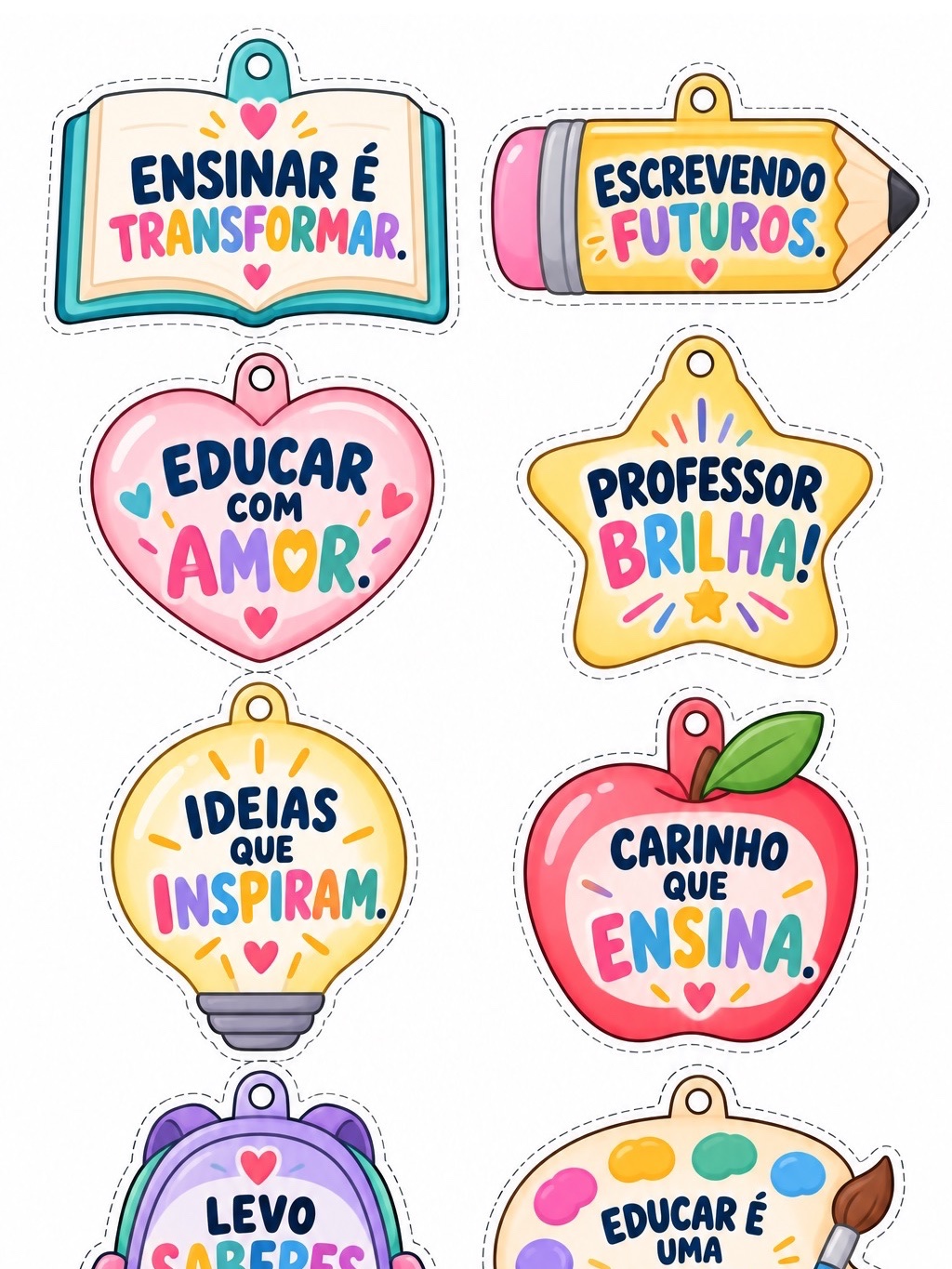Imagem da galeria 1 de Chaveiros Dia dos Professores para Imprimir – 16 Modelos