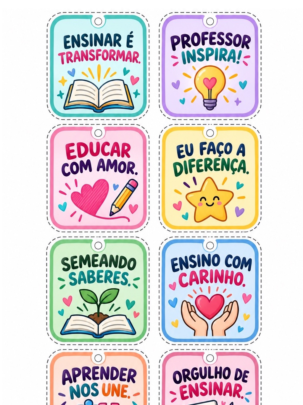Imagem da galeria 2 de Chaveiros Dia dos Professores para Imprimir – 16 Modelos