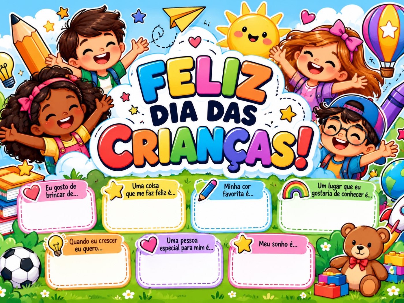 Imagem da galeria 1 de Painel Dia das Crianças Interativo – Feliz Dia das Crianças