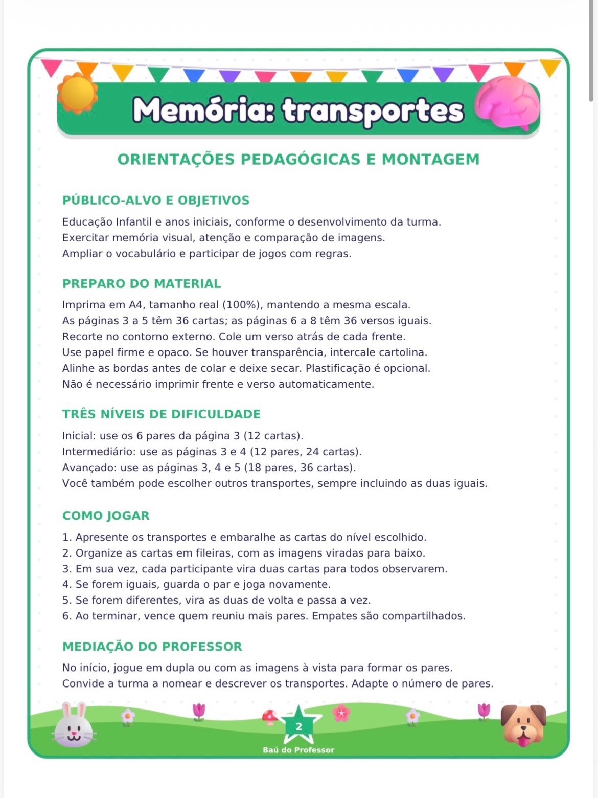 Imagem da galeria 1 de Jogo da Memória dos Meios de Transporte para Imprimir — 18 Pares PDF