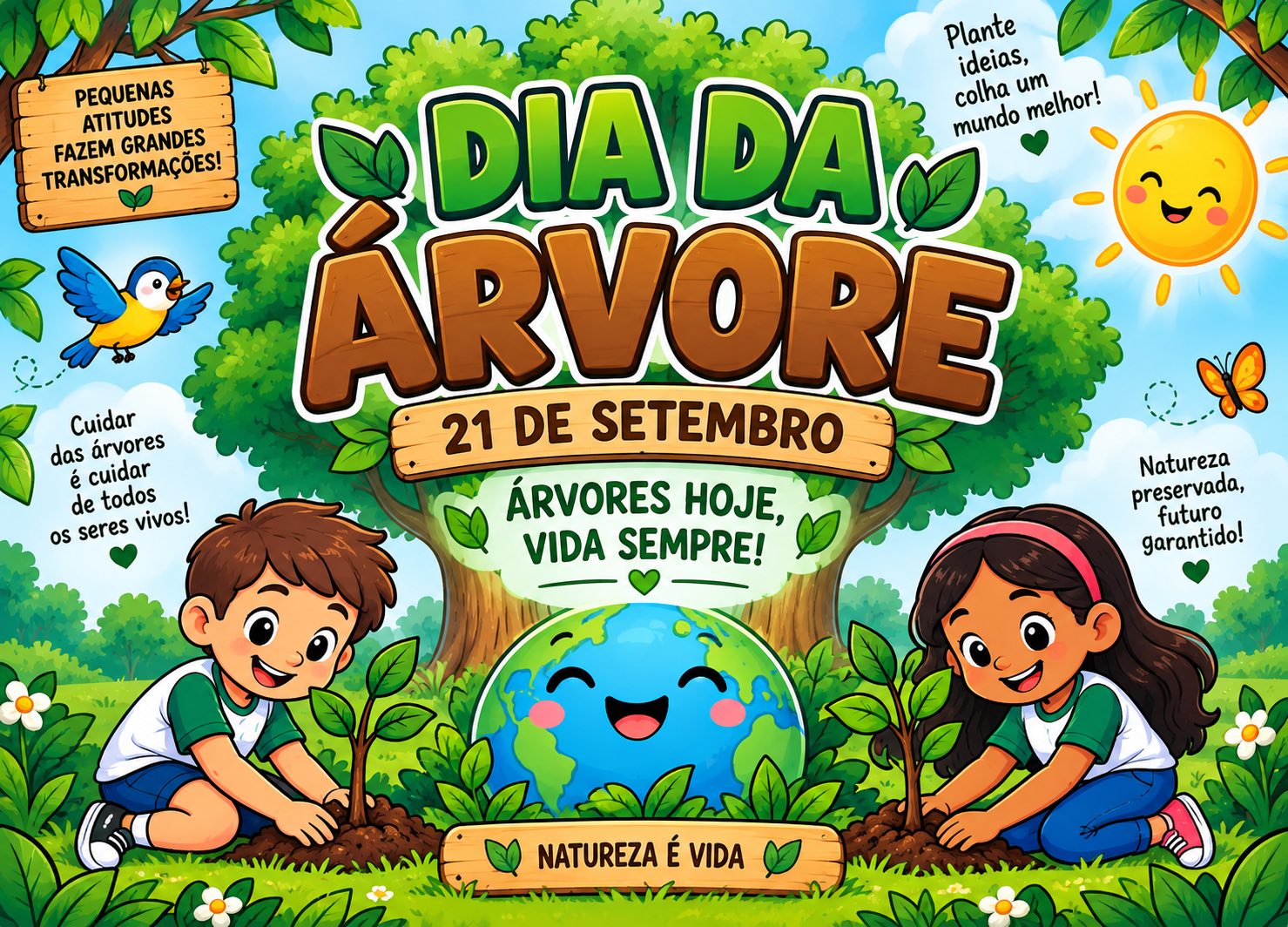 Capa de Atividade Dia da Árvore – Educação Ambiental e Árvore da Família