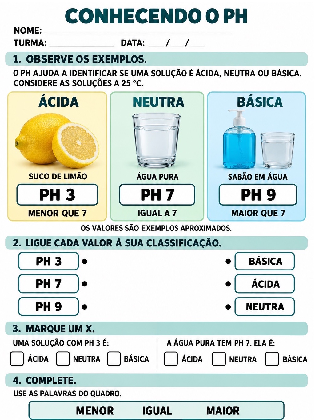 Imagem da galeria 3 de Ácidos e Bases AEE: Atividades Adaptadas de Química em PDF