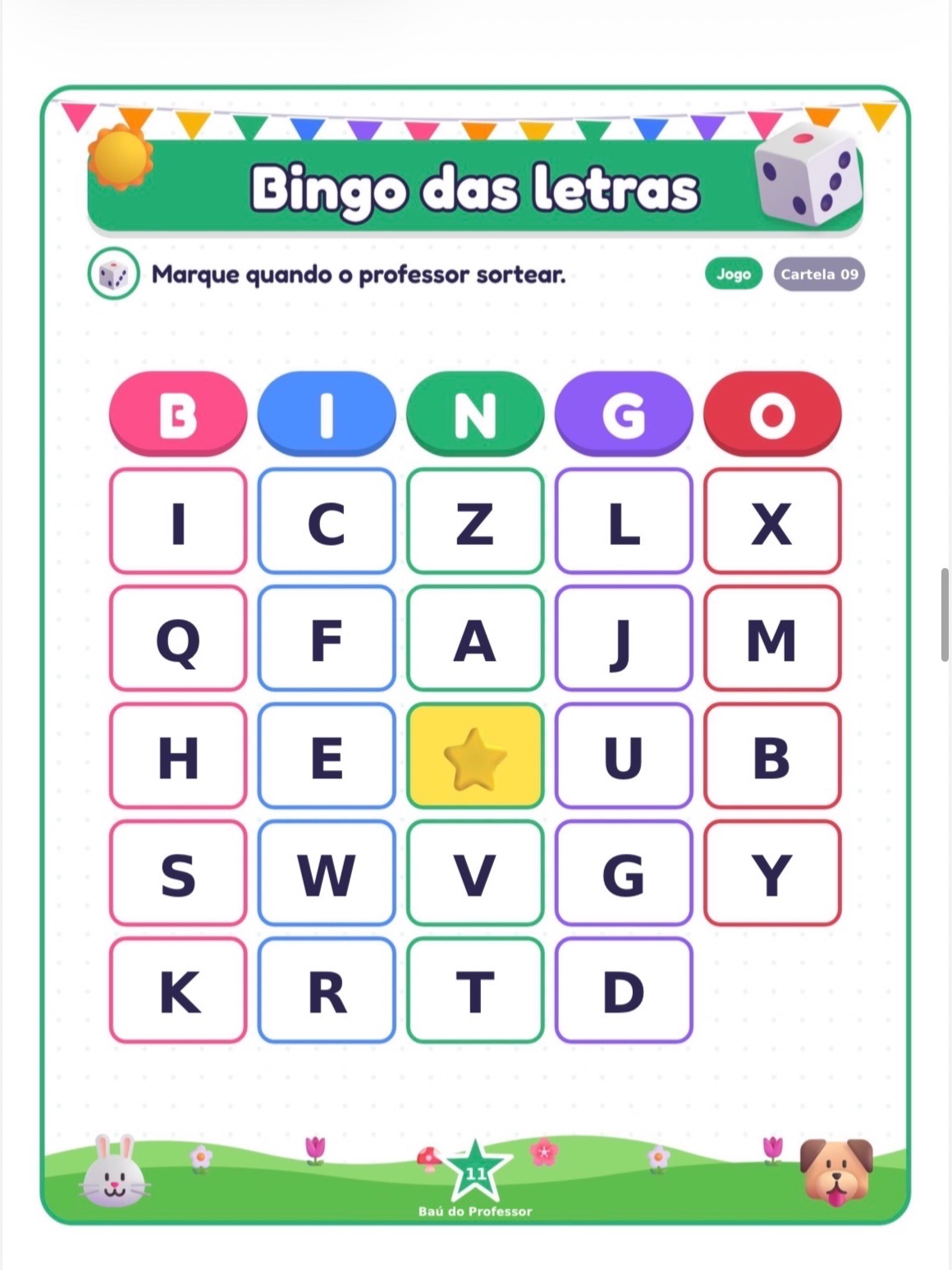 Imagem da galeria 1 de Bingo das Letras para Imprimir — 20 Cartelas em PDF