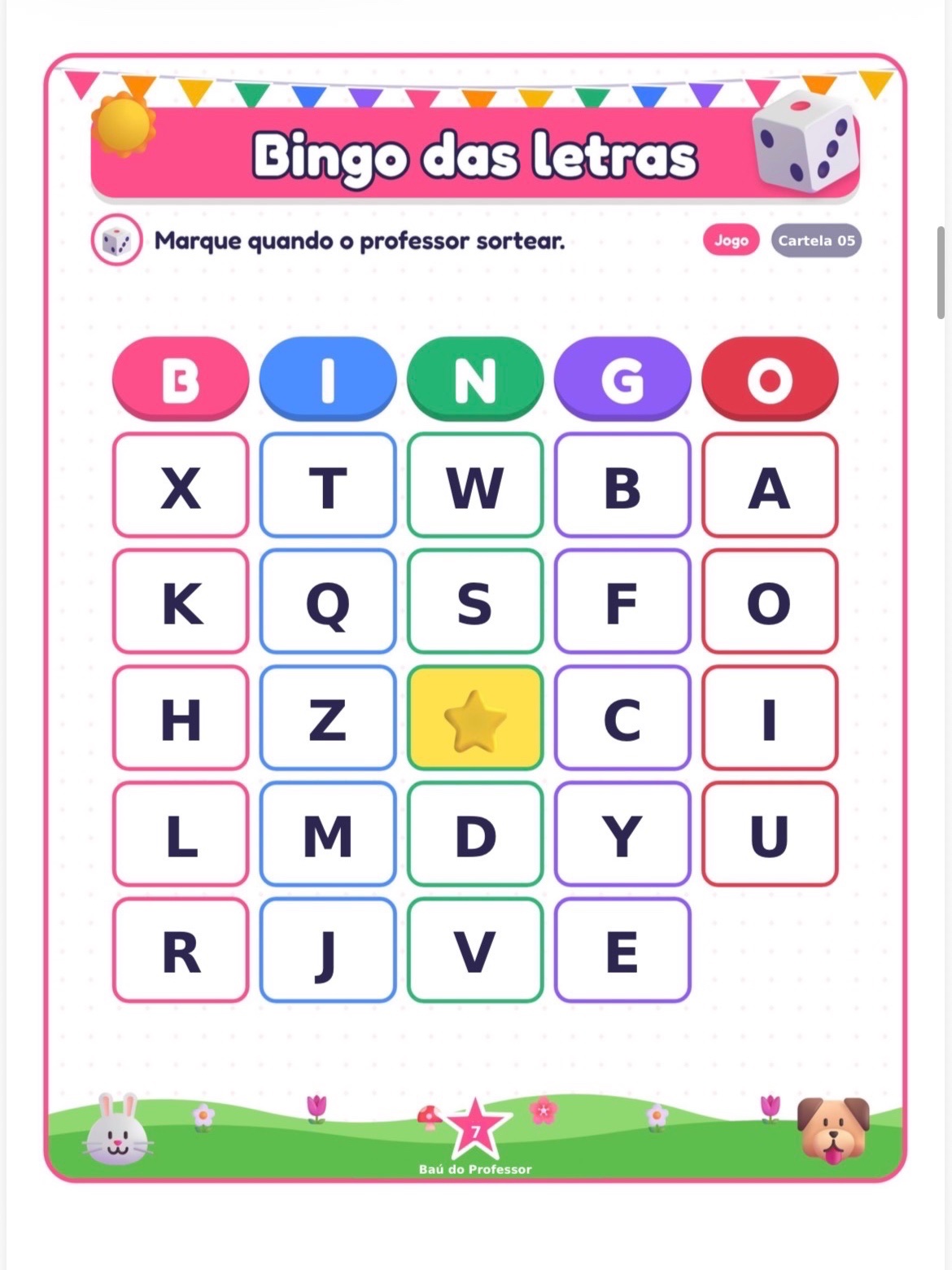 Imagem da galeria 3 de Bingo das Letras para Imprimir — 20 Cartelas em PDF