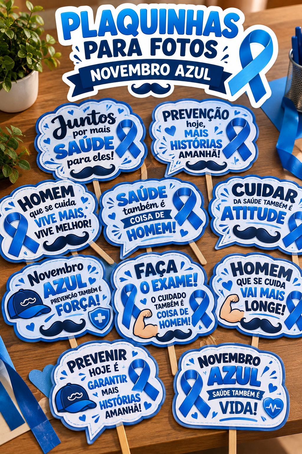 Capa de Plaquinhas para Fotos Novembro Azul – 10 Modelos para Imprimir
