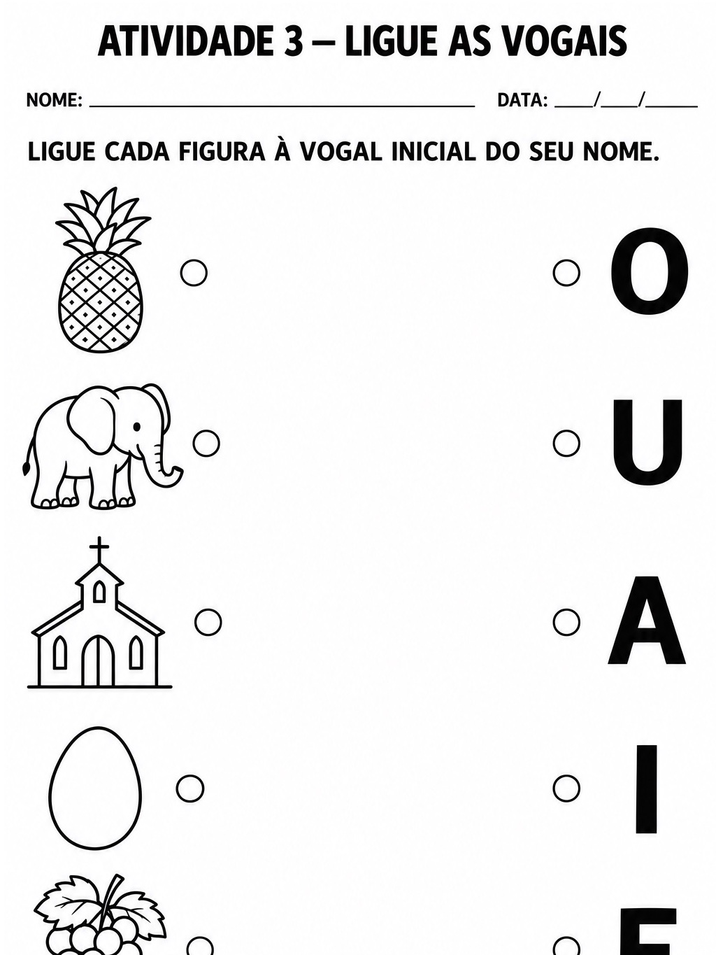 Imagem da galeria 3 de Atividades de Alfabetização: Vogais para Imprimir em PDF