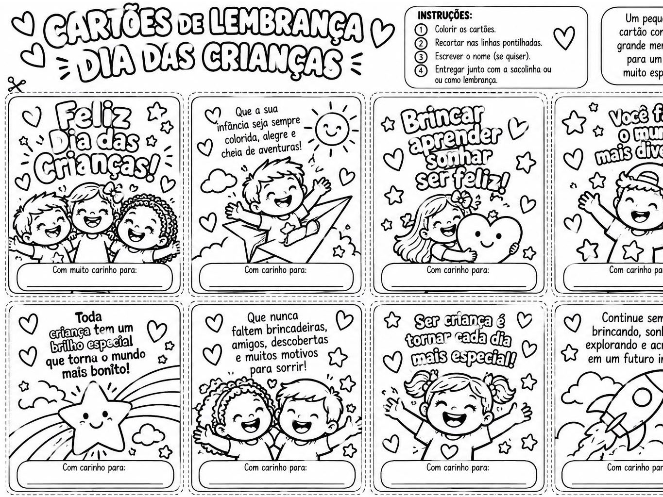 Imagem da galeria 2 de Sacolinha do Dia das Crianças para Colorir e Montar