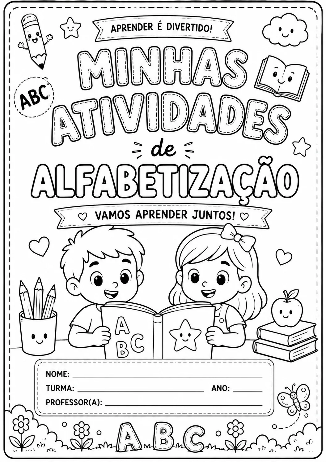 Capa de Alfabetização-Atividades de Leitura, Escrita e Consciência Fonológica