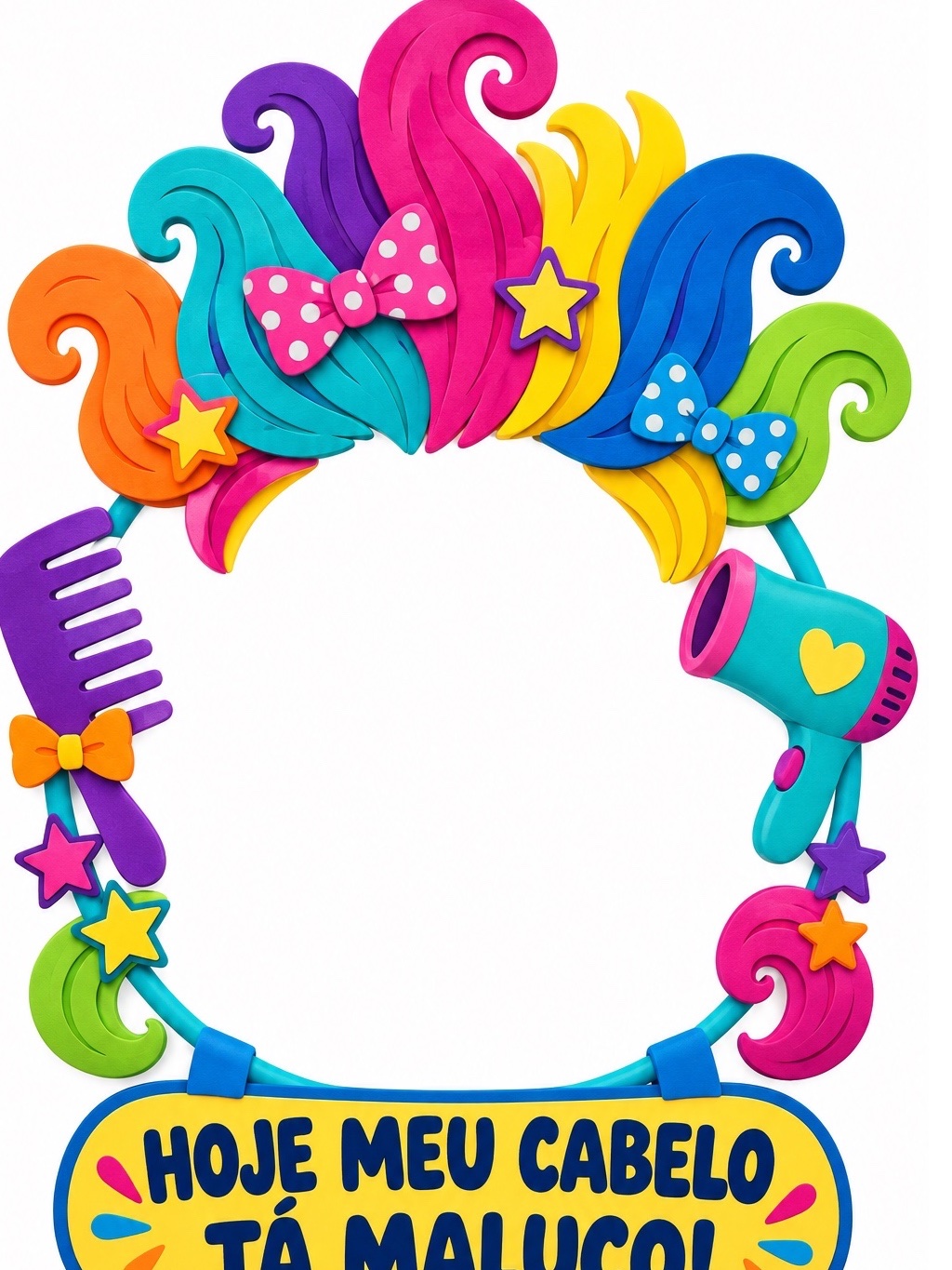 Imagem da galeria 2 de Moldura Cabelo Maluco para Bambolê – Kit para Imprimir