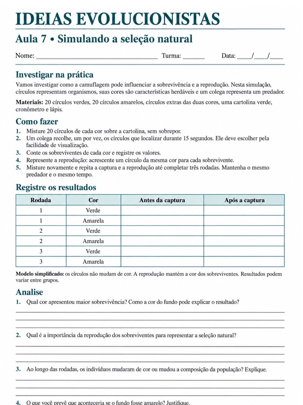 Imagem da galeria 2 de Ideias Evolucionistas: Sequência Didática de Ciências