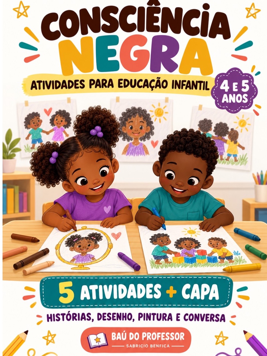 Capa de Atividades de Consciência Negra para Educação Infantil | 4 e 5 Anos