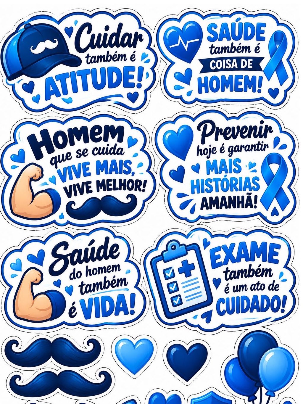 Imagem da galeria 2 de Kit Novembro Azul – Decoração para Bambolê | Painel e Fotos