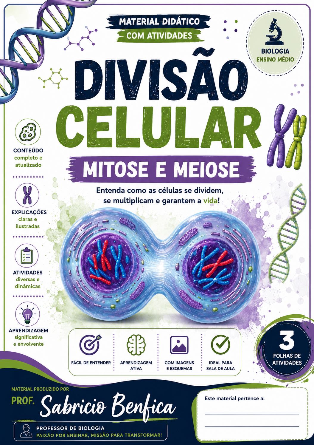 Capa de Atividade de Divisão Celular com Mitose e Meiose