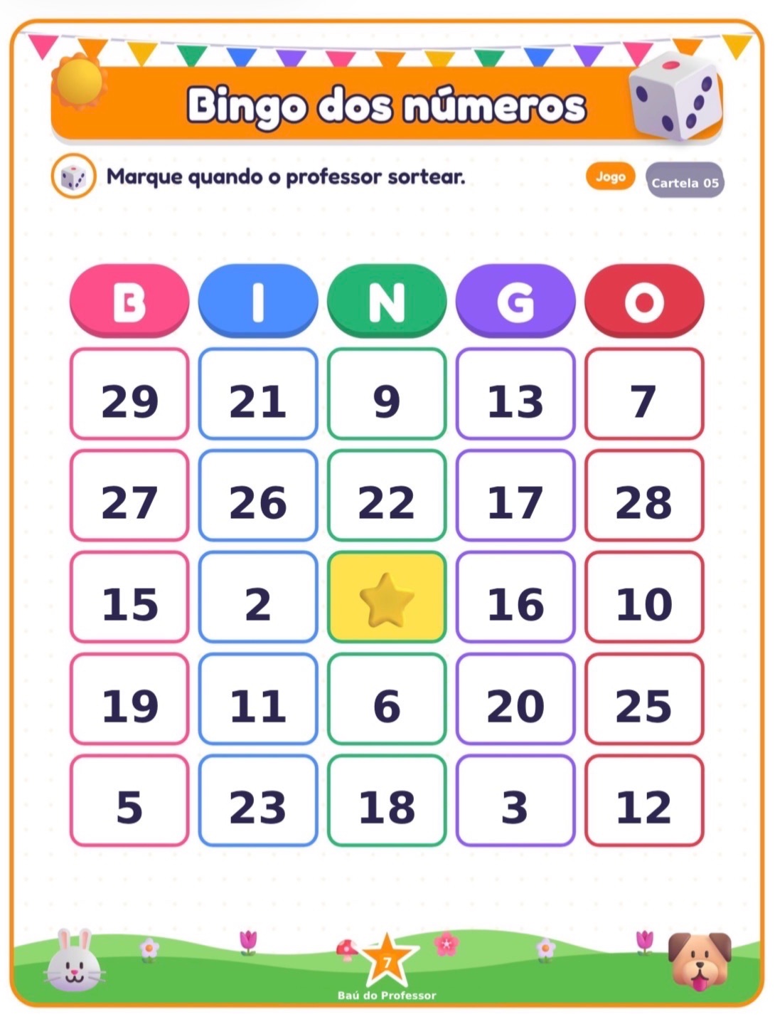 Imagem da galeria 1 de Bingo dos Números de 1 a 30 para Imprimir — 20 Cartelas PDF