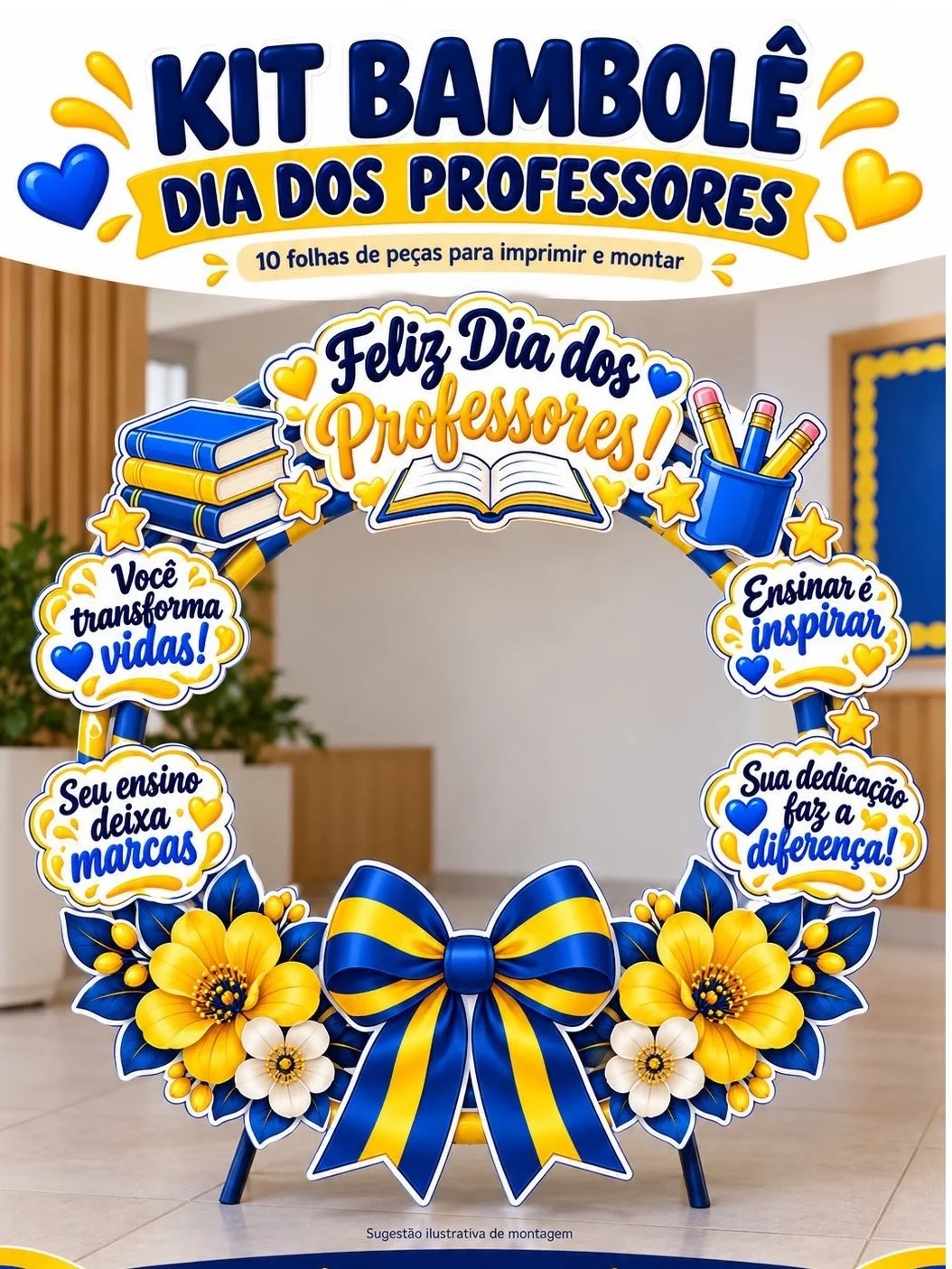 Capa de Kit Bambolê Dia dos Professores em PDF – Moldura para Fotos