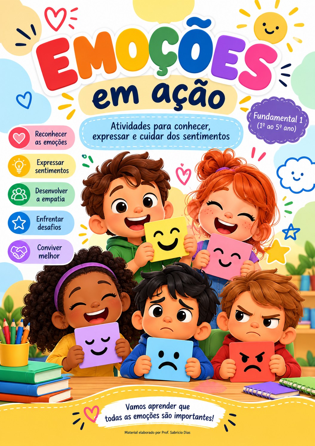 Capa de Emoções em Ação: 5 Atividades sobre Emoções + Certificado
