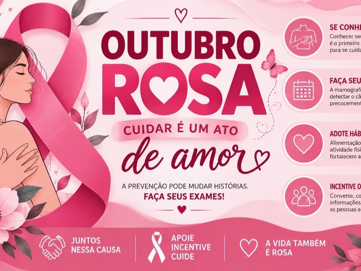 Capa de Painel Outubro Rosa Cuidar é um Ato de Amor em PDF