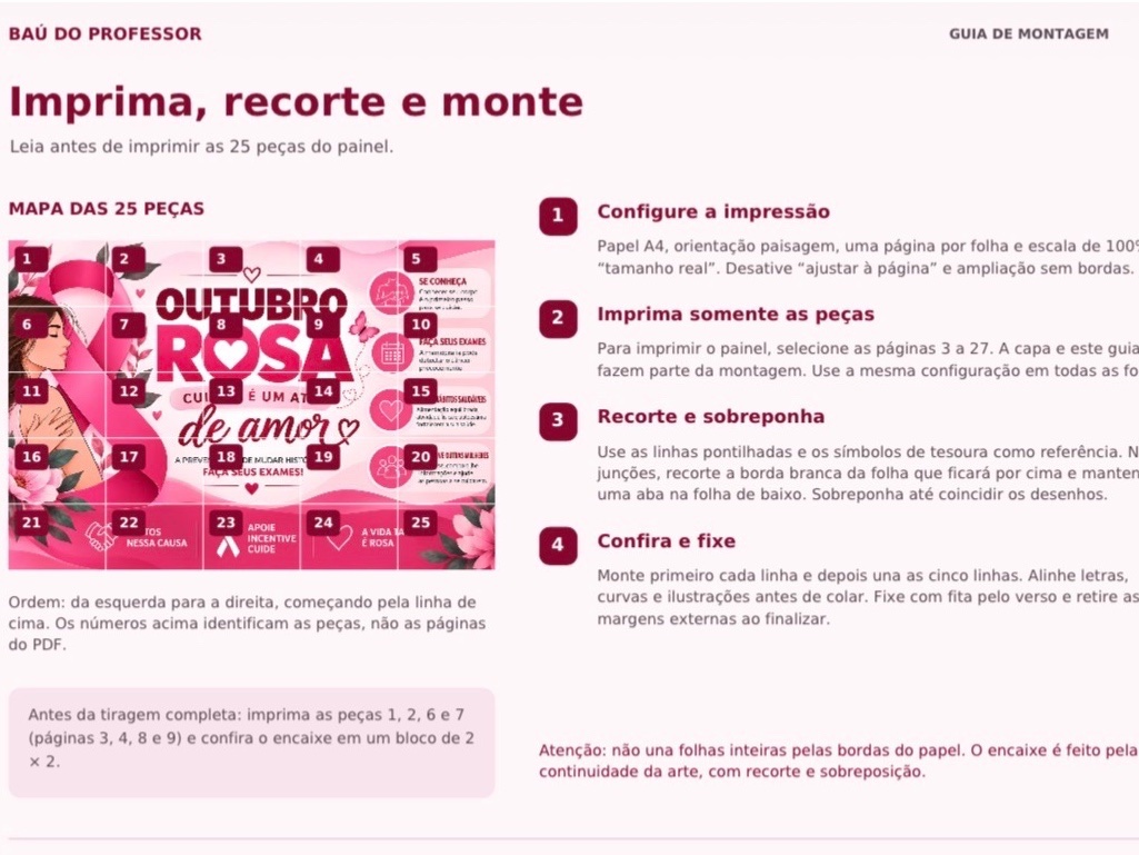Imagem da galeria 2 de Painel Outubro Rosa Cuidar é um Ato de Amor em PDF