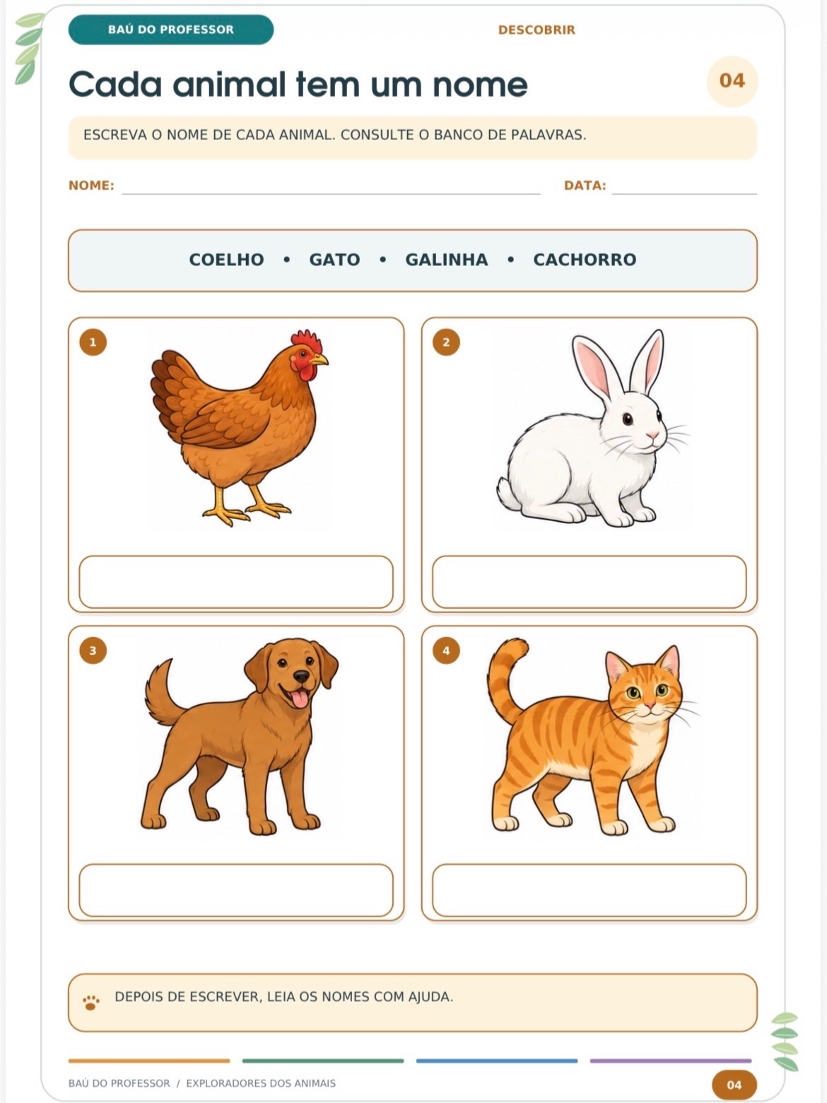 Imagem da galeria 2 de Atividades sobre Animais: Ciências e Alfabetização – 23 Páginas + Jogo