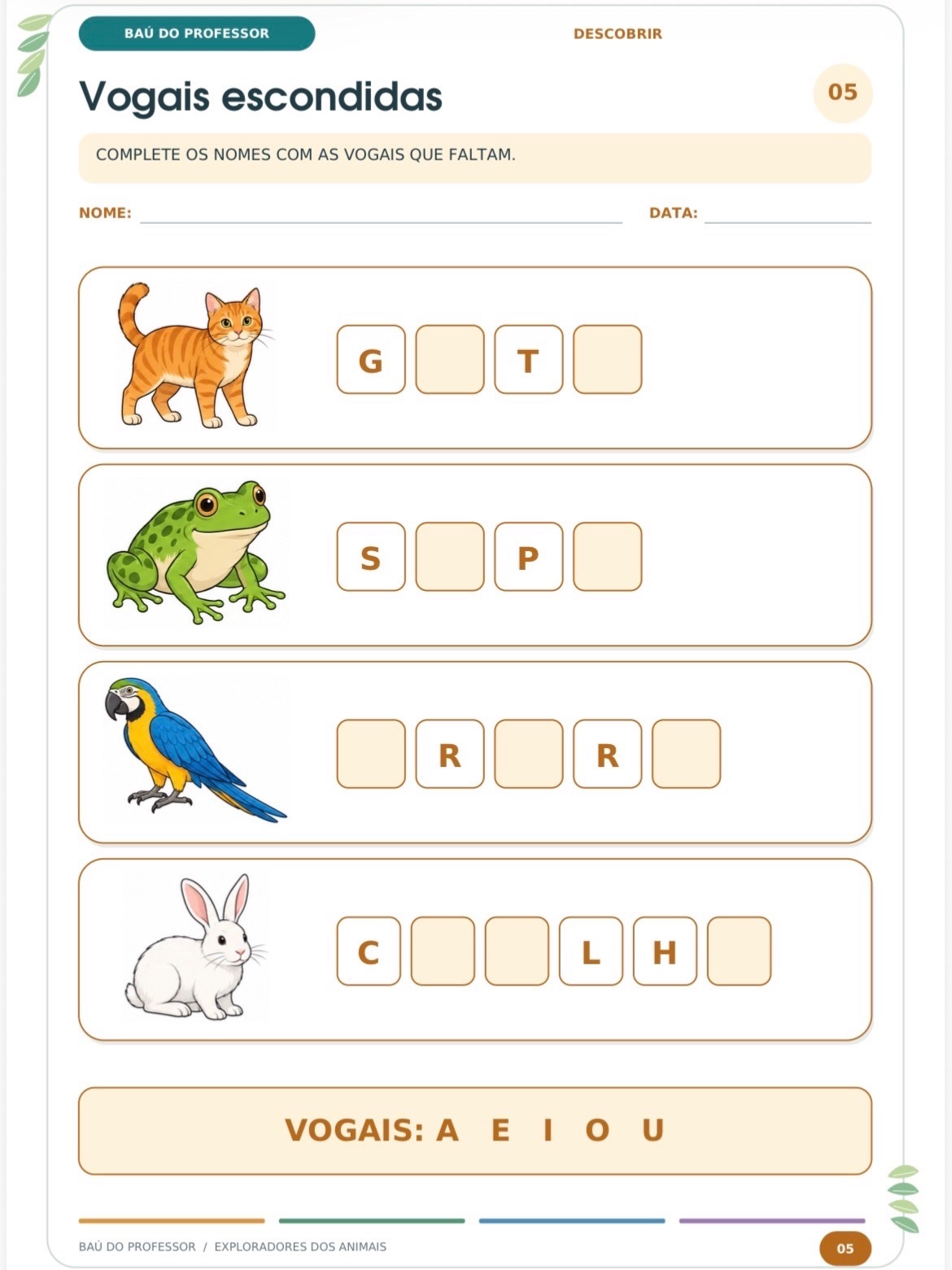 Imagem da galeria 3 de Atividades sobre Animais: Ciências e Alfabetização – 23 Páginas + Jogo