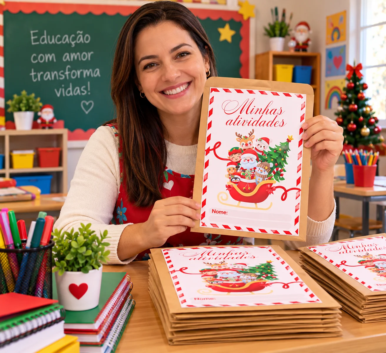 Capa de Capa Minhas Atividades de Natal – Pasta de Atividades Infantil