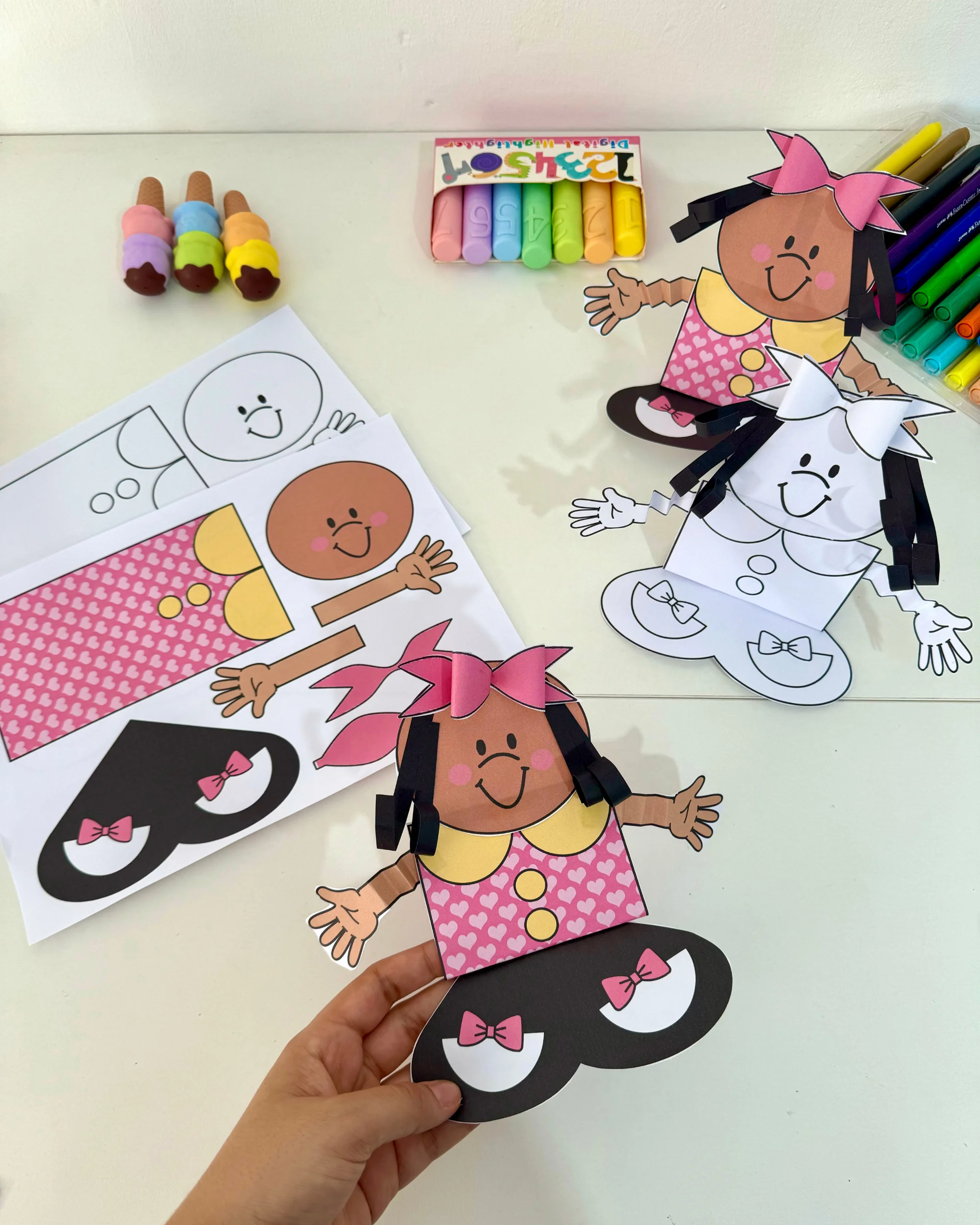 Imagem da galeria 2 de Atividade 3D Menina Bonita do Laço de Fita para Educação Infantil e Anos Iniciais