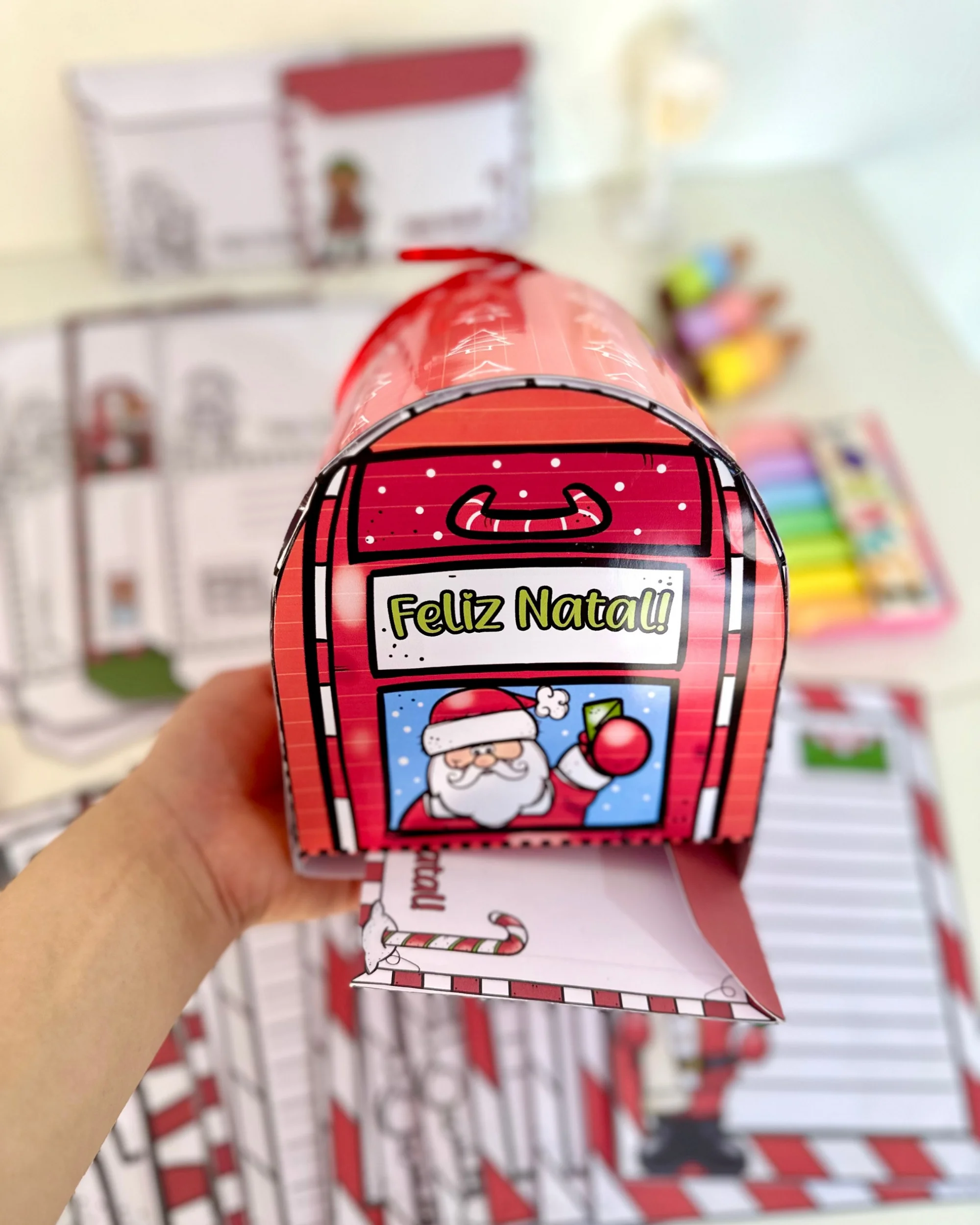 Capa de Cartinhas de Natal para Imprimir: Kit com Envelopes e Caixa de Correio