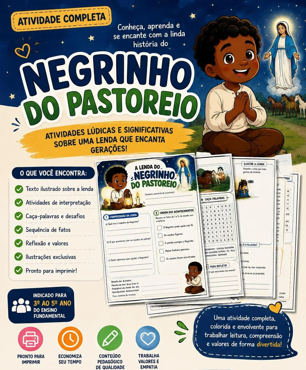 Capa de A lenda do negrinho do pastoreio – PDF para Imprimir