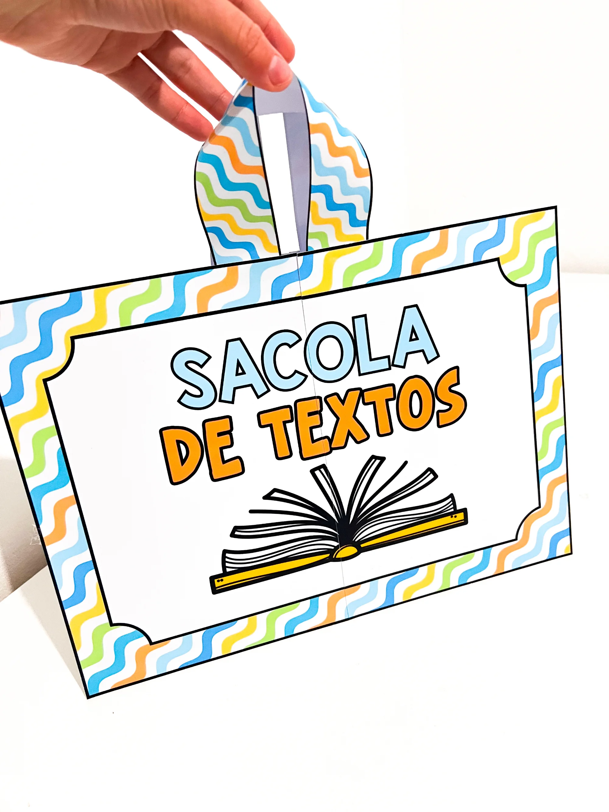Capa de Sacola de Textos em Letra Cursiva para o 5º Ano